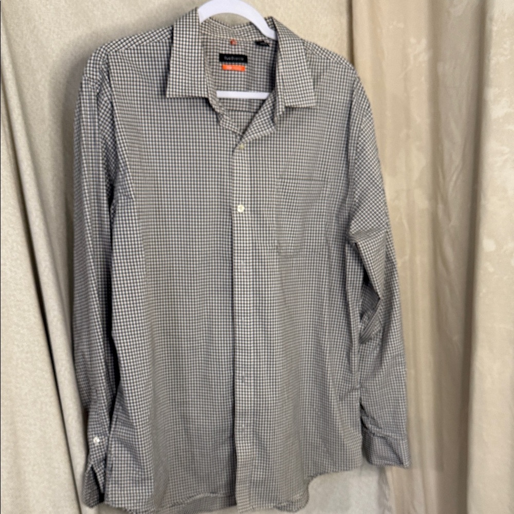 Van Heusen Men's Black and White Gingham Shirt